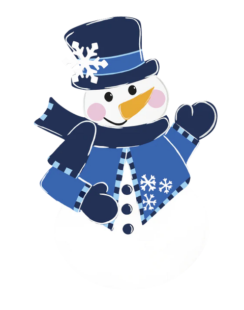 Winter Blues Snowman - Winter Corrugated Coroplast Yard Stake