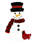 Snowman and Cardinal - Winter Corrugated Coroplast Yard Stake