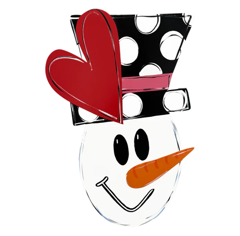 Large Hat Snowman (HEART) - Winter Valentine Corrugated Coroplast Yard Stake