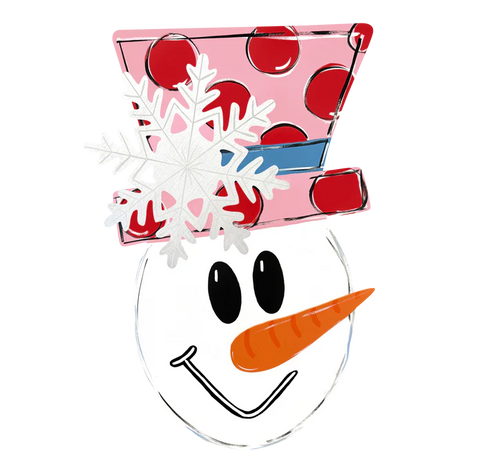 Large Hat Snowman (SNOWFLAKE) - Winter Valentine Corrugated Coroplast Yard Stake