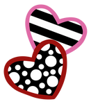 Crazy Dots & Stripes Double Heart - Valentine Corrugated Coroplast Yard Stake