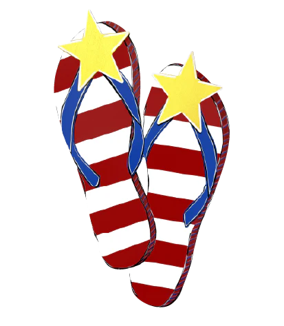 Patriotic Fun Flip Flops - Corrugated Coroplast Yard Stake