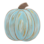 Pumpkin Distressed - Cool Tones Blue  -  Corrugated Coroplast Yard Stake