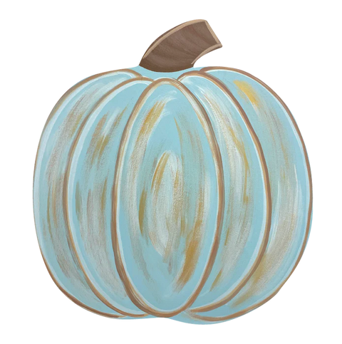 Pumpkin Distressed - Cool Tones Blue  -  Corrugated Coroplast Yard Stake