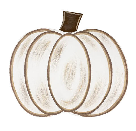 White Distressed Pumpkin -  Corrugated Coroplast Yard Stake