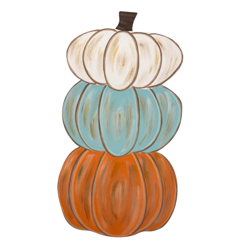 Cool Tones Blue Autumn Pumpkin Stack -  Corrugated Coroplast Yard Stake