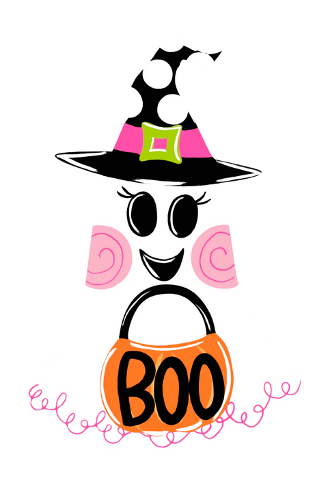 Bougie Boo Ghost Halloween -  Corrugated Coroplast Yard Stake