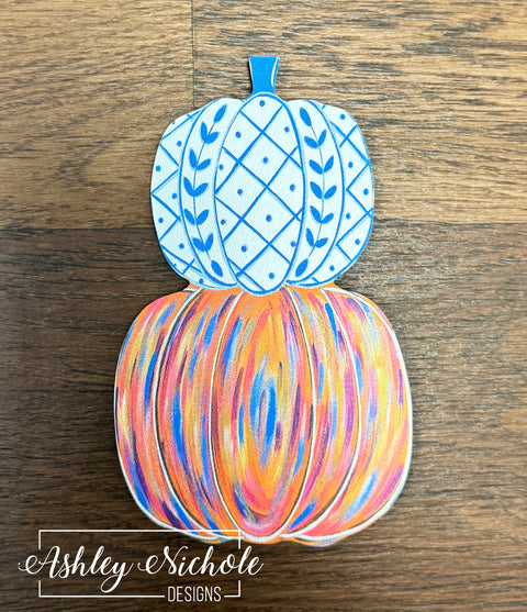 Abstract Chinoiserie Pumpkin - Mini Piece (Magnet/Velcro)