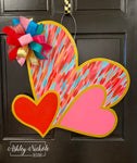 Abstract Colorful Triple Heart Door Hanger