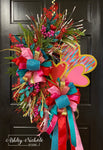 Abstract Colorful Triple Heart Valentine Wreath