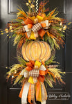 Abstract Pumpkin Fall Wreath