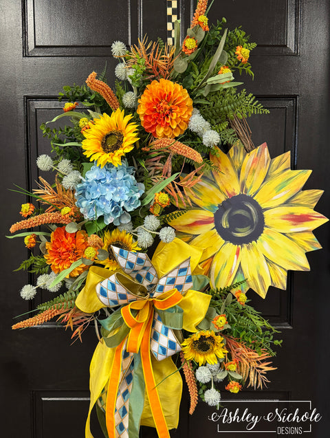Abstract Sunflower Wreath