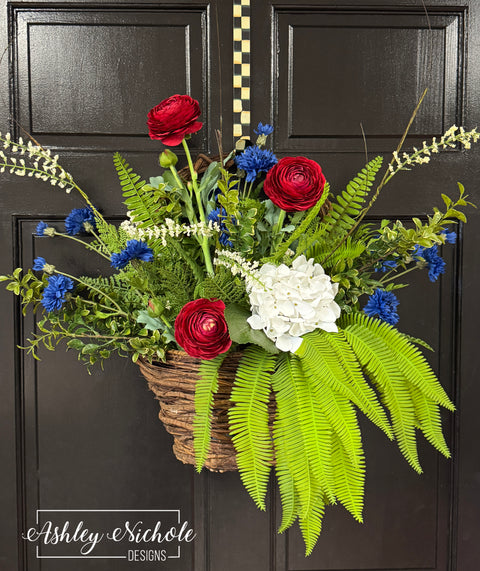 Americana Fern & Bloom Basket