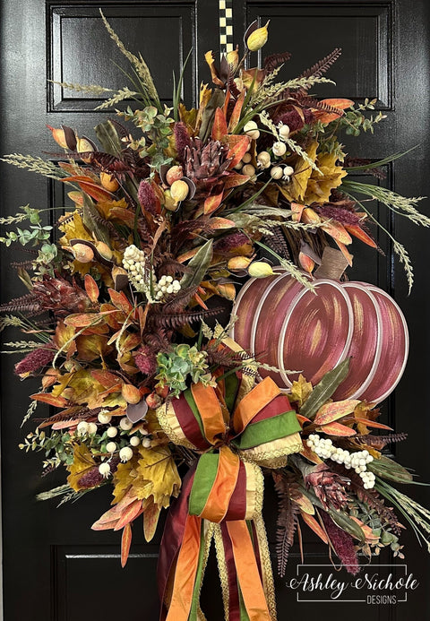 Artichoke & Pumpkin Fall Wreath (OVERSIZED)