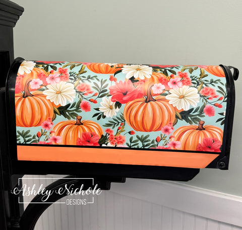 Autumn Pumpkin Orange Mix - Magnetic Vinyl Mailbox Cover