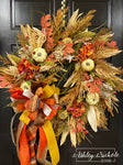 Autumn Sunsets Round Fall Wreath