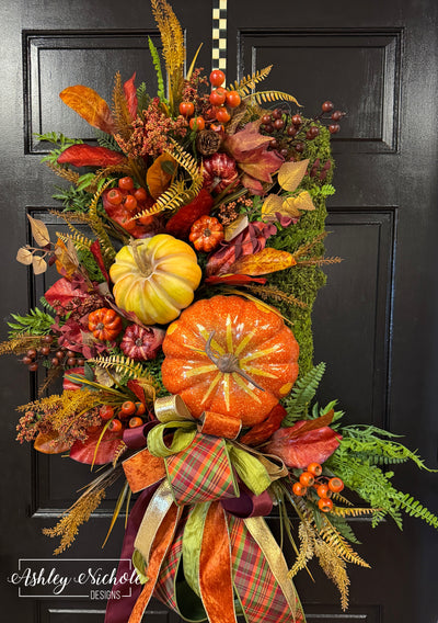 **Autumn's Grand Entrance Moss Wreath