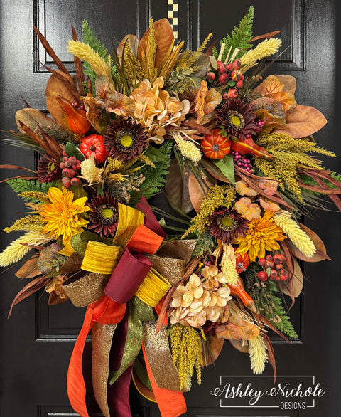 Barnwood Harvest Fall Wreath (OVERSIZED)