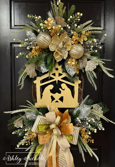 Bethlehem's Golden Christmas Wreath