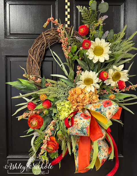 Blooming Summer Hydrangea Wreath