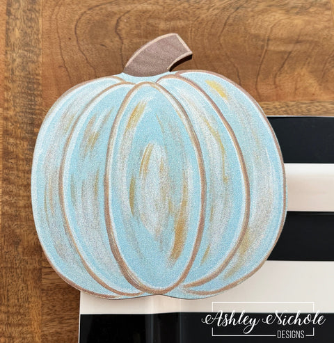 Light Blue Distressed Pumpkin - Mini Piece (Magnet/Velcro)