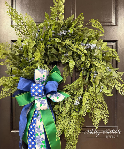 *READY to SHIP* - Blueberry & Foliage Summer Wreath