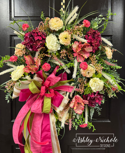 *READY to SHIP* - Blushing Blooms Round Wreath