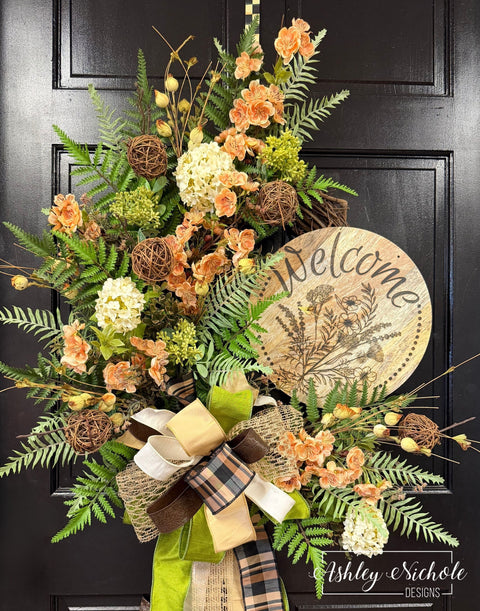 Boho Neutral Welcome Wreath
