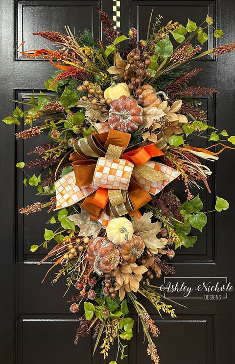 Bronze Elegance Fall Teardrop Swag