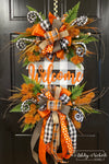 Fall Welcome Plaque Oval Wreath - Orange