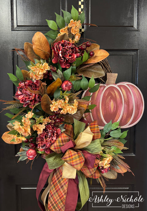 Burgundy Pumpkin Spice Wreath