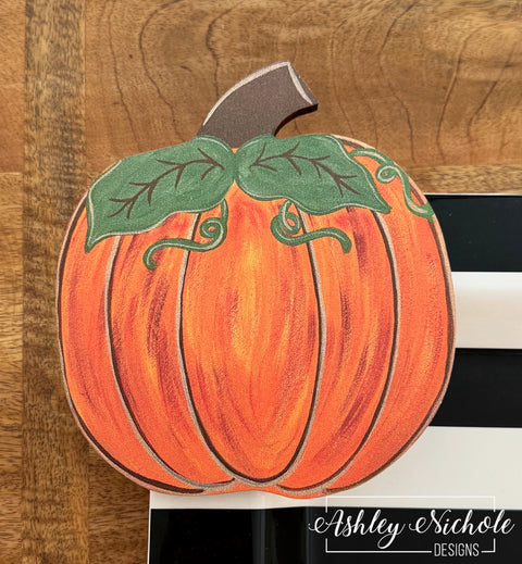 Burgundy & Orange Elegant Pumpkin - Mini Piece (Magnet/Velcro)