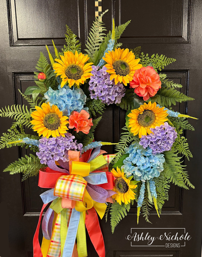 Burst of Color Sunflower Wreath