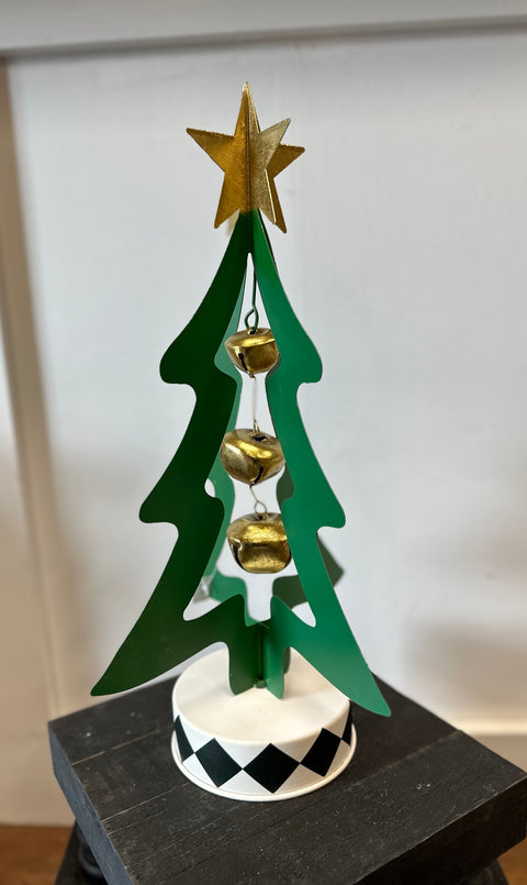 Jingle Bell Tree with Harlequin Accent Decor