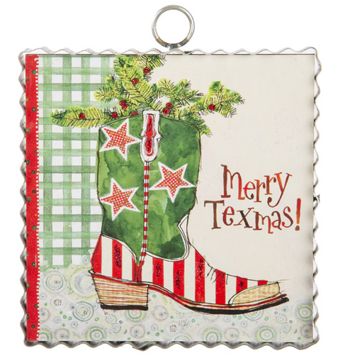 Mini "Merry Texmas" Boot Print Charm Attachment