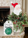 "Dear Santa" Sign With Reversible Metal Charm - "Naughty or Nice"