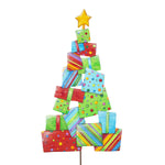 Merry & Bright Tree of Packages Metal Stake