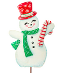 Vintage Snowman Metal Stake