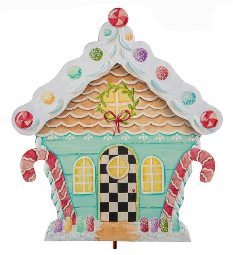 Gingerbread House Yard Stake - Metal Stake