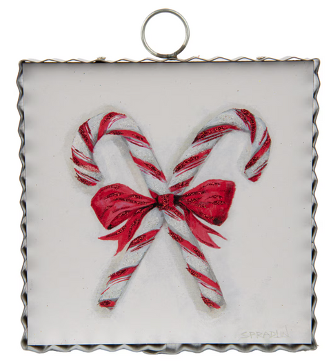 Mini Criss Cross Candy Canes Print Charm Attachment