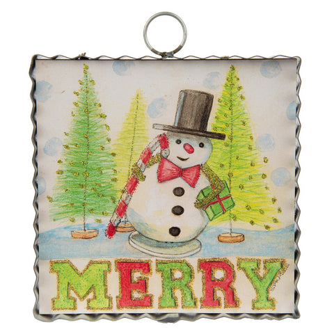 Mini Merry Snowman Print Charm Attachment