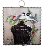 Mini Chickadees on a Mailbox Print Charm Attachment