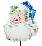 Blue Chinoiserie Santa Metal Stake