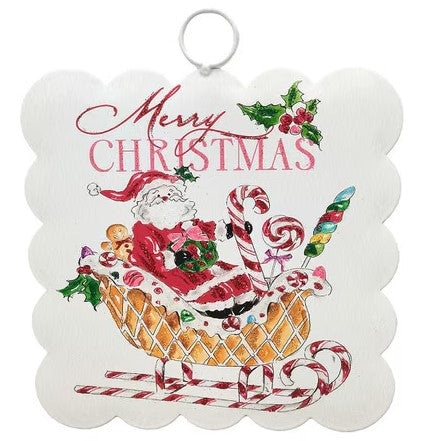 Mini Scallop Art Santa & Sleigh Charm Attachment