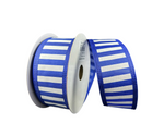 Royal Blue Stripe Wired Ribbon - 1.5" x 10yds