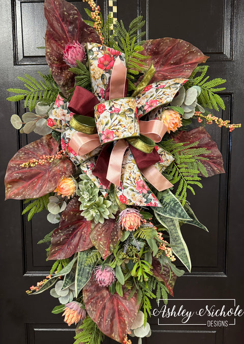 Caladium & Succulent Charm Swag