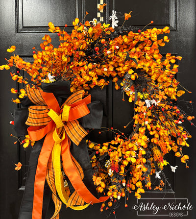 Candy Corn Cottage Wreath