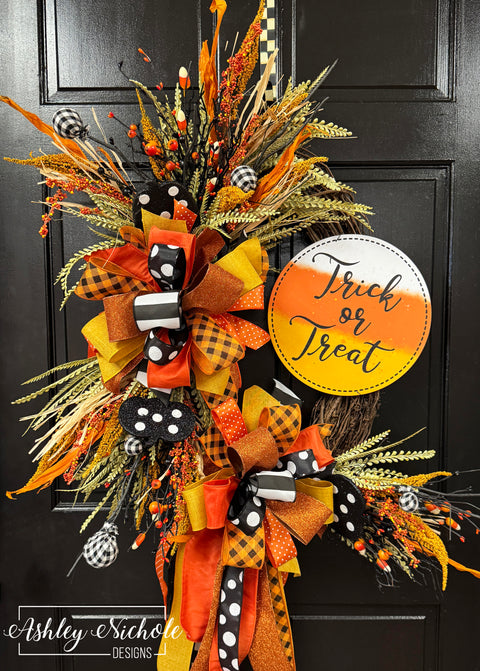 Candy Corn Holiday Wreath