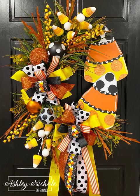 Candy Corn Stack Wreath