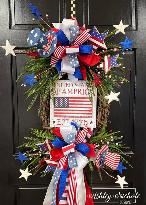 Celebrating America's Birthday Wreath